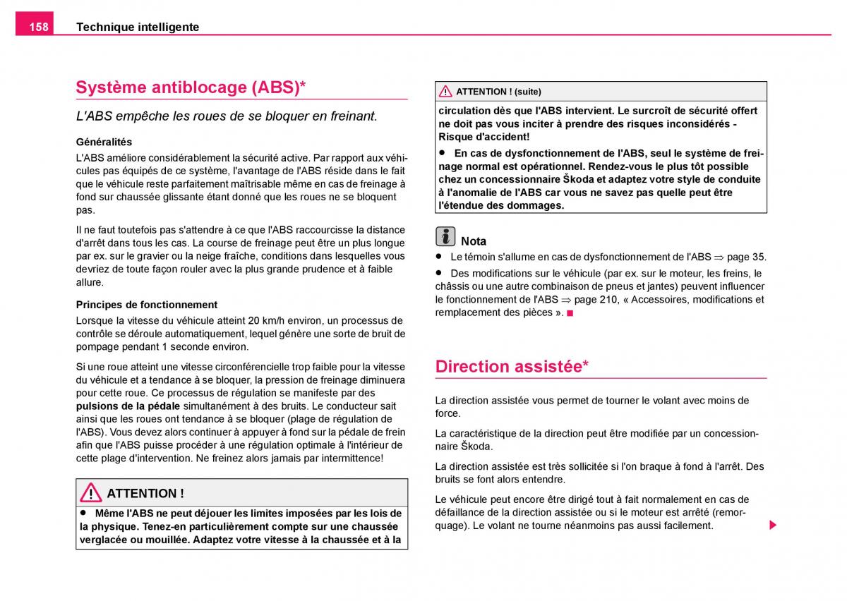 Skoda Fabia I 1 manuel du proprietaire / page 159