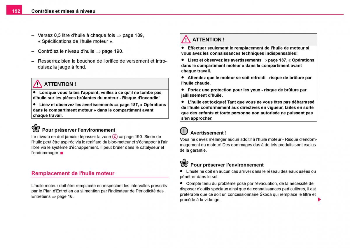 Skoda Fabia I 1 manuel du proprietaire / page 193