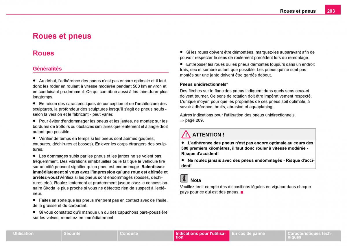 Skoda Fabia I 1 manuel du proprietaire / page 204