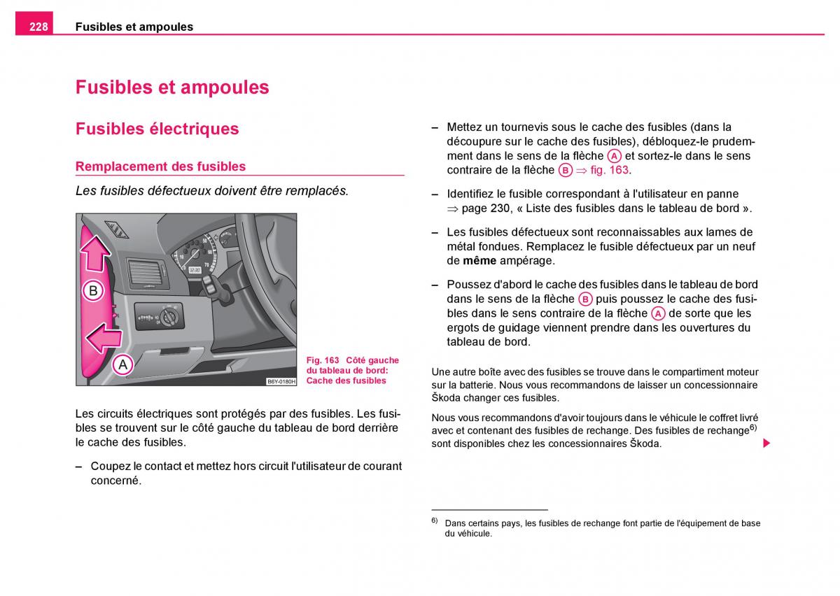 Skoda Fabia I 1 manuel du proprietaire / page 229