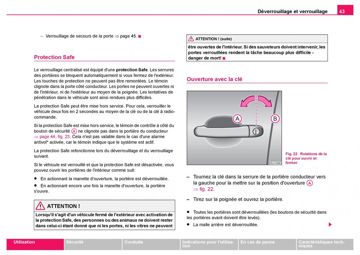 Skoda Fabia I 1 manuel du proprietaire / page 44