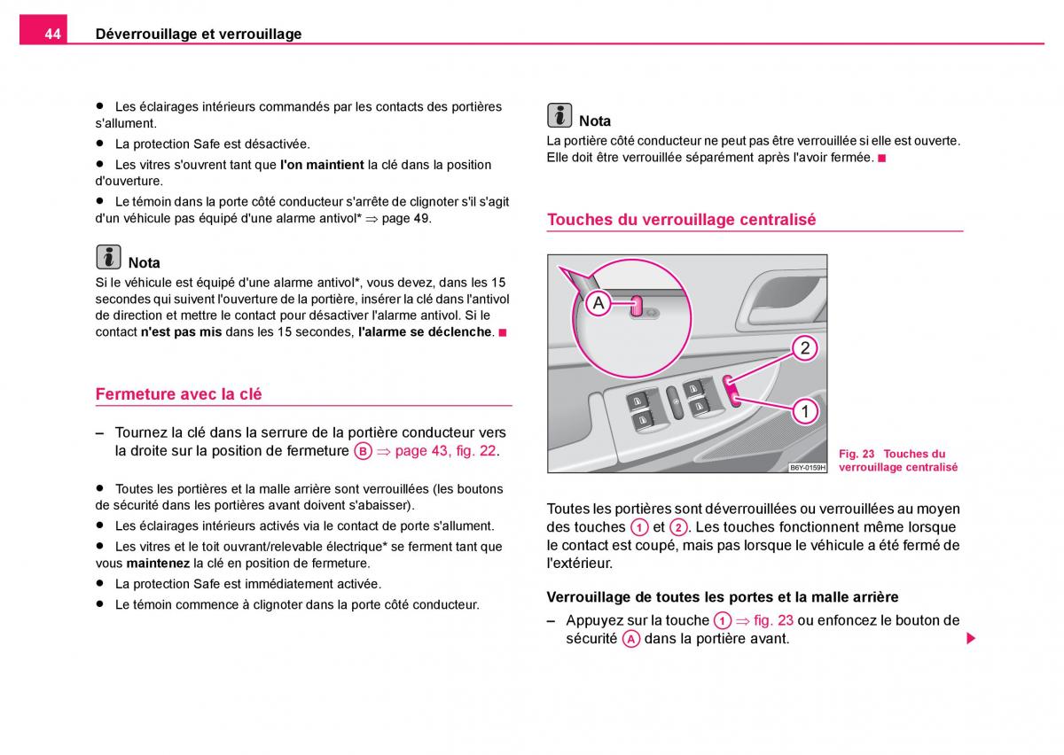 Skoda Fabia I 1 manuel du proprietaire / page 45