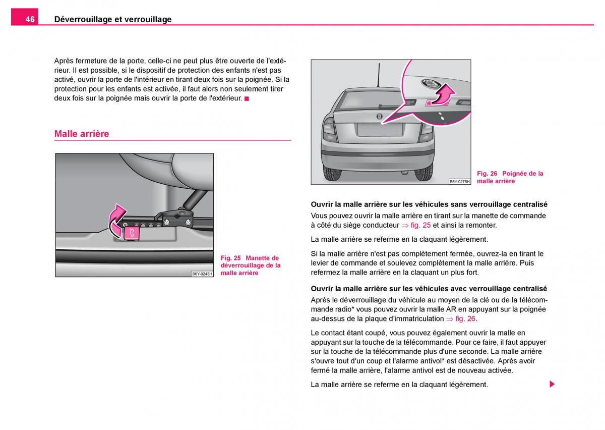 Skoda Fabia I 1 manuel du proprietaire / page 47