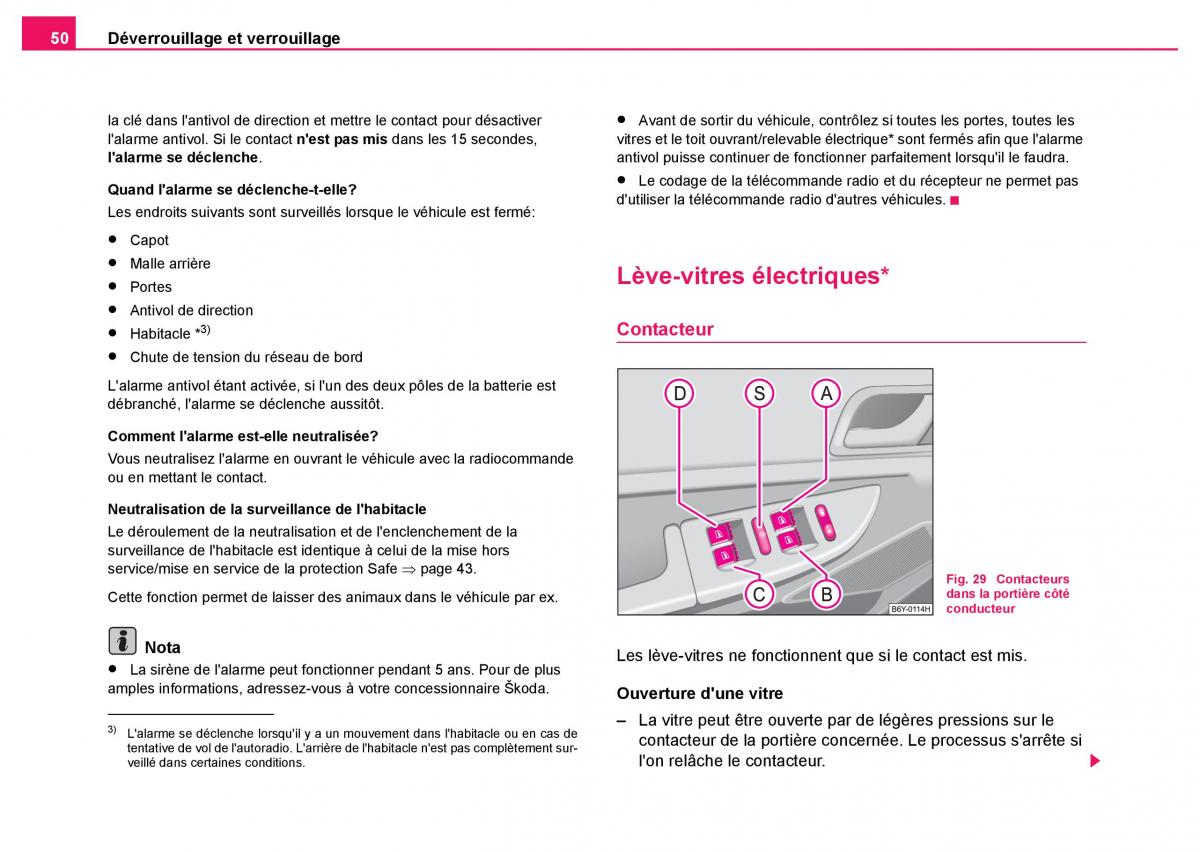 Skoda Fabia I 1 manuel du proprietaire / page 51