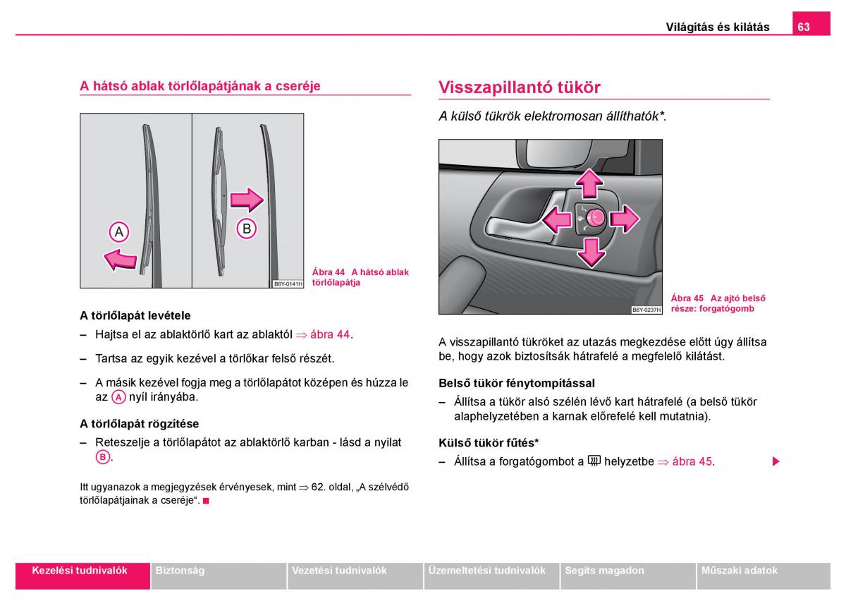 Skoda Fabia I 1 kezelesi utmutato / page 64