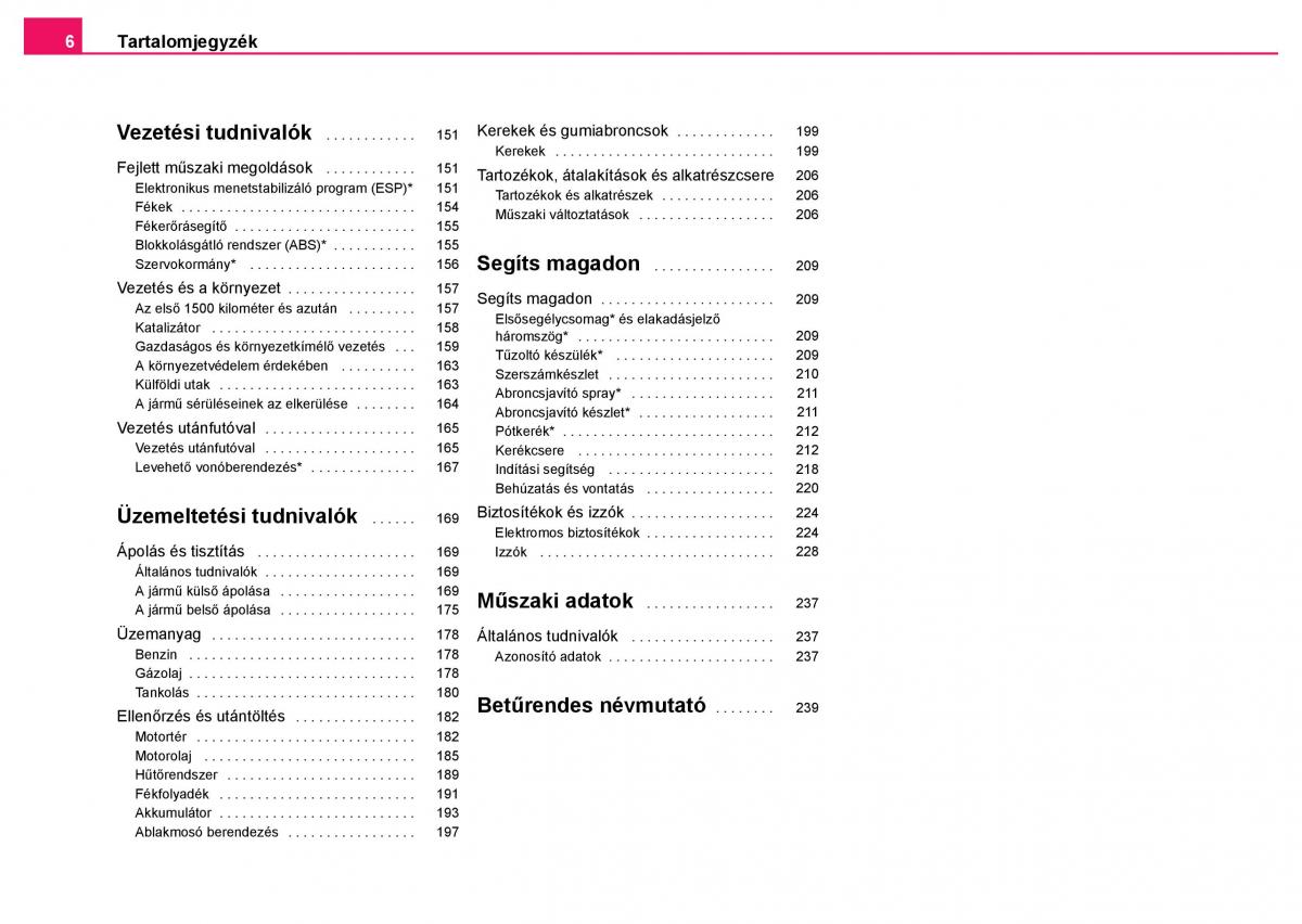 Skoda Fabia I 1 kezelesi utmutato / page 7