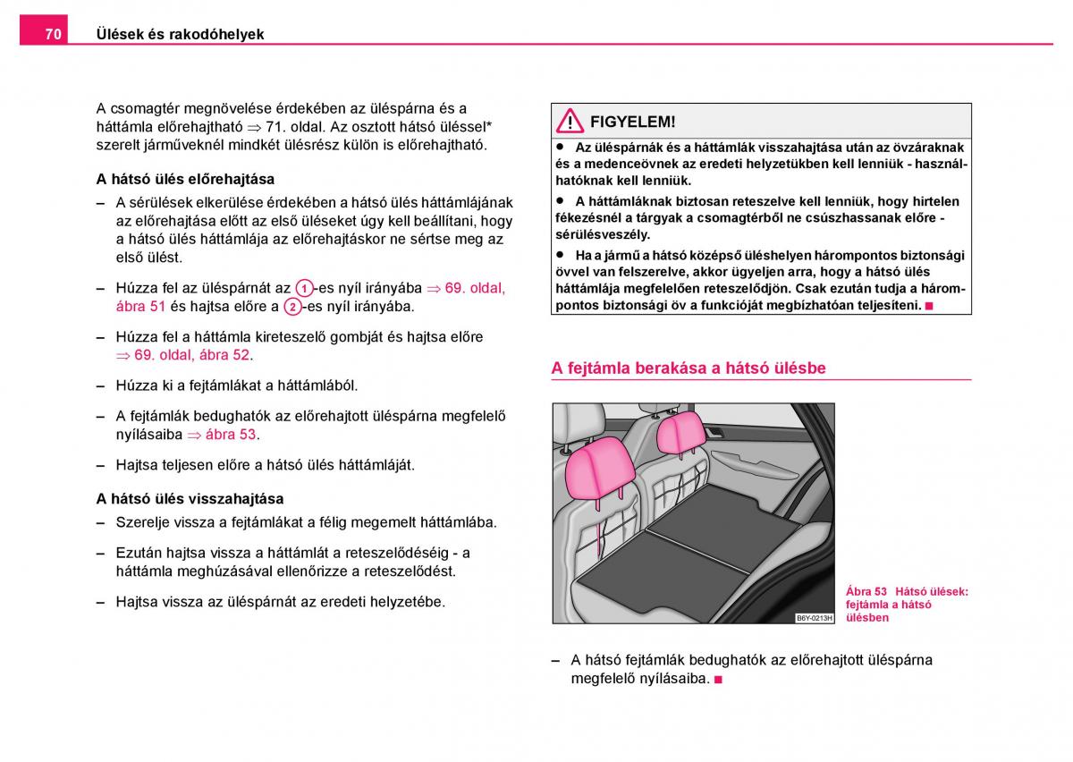 Skoda Fabia I 1 kezelesi utmutato / page 71