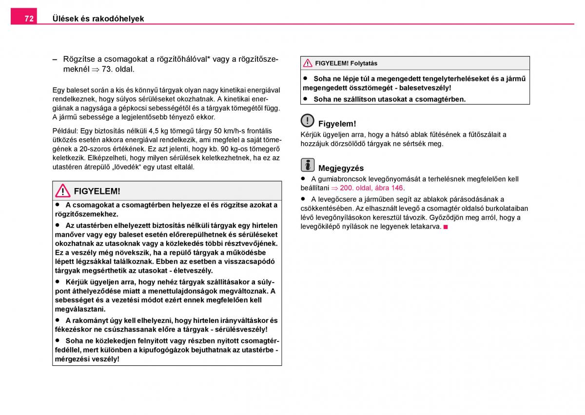 Skoda Fabia I 1 kezelesi utmutato / page 73