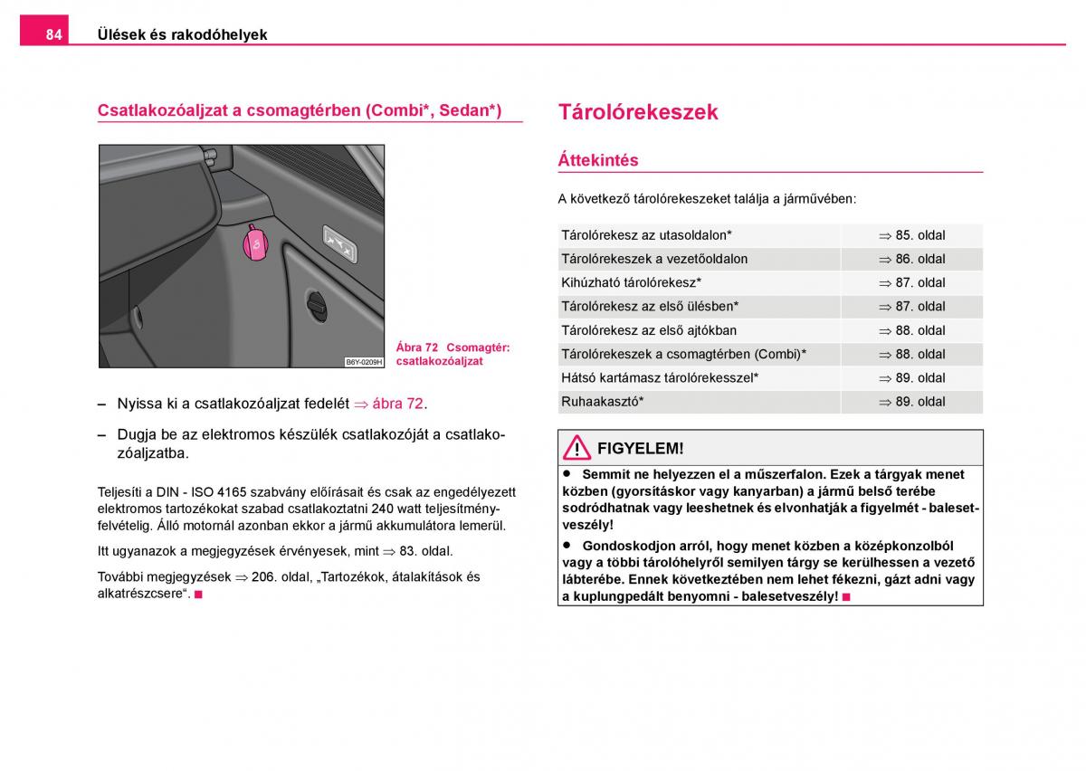 Skoda Fabia I 1 kezelesi utmutato / page 85