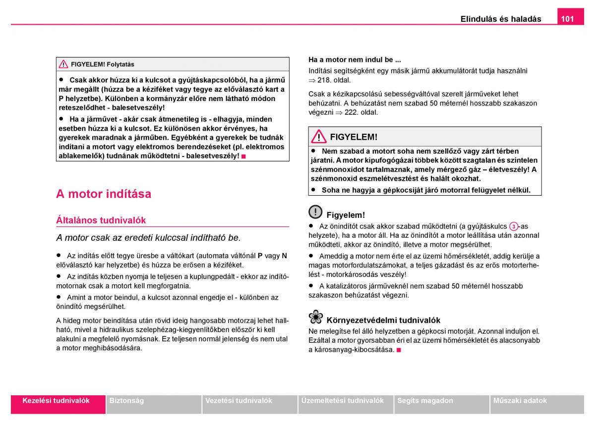 Skoda Fabia I 1 kezelesi utmutato / page 102