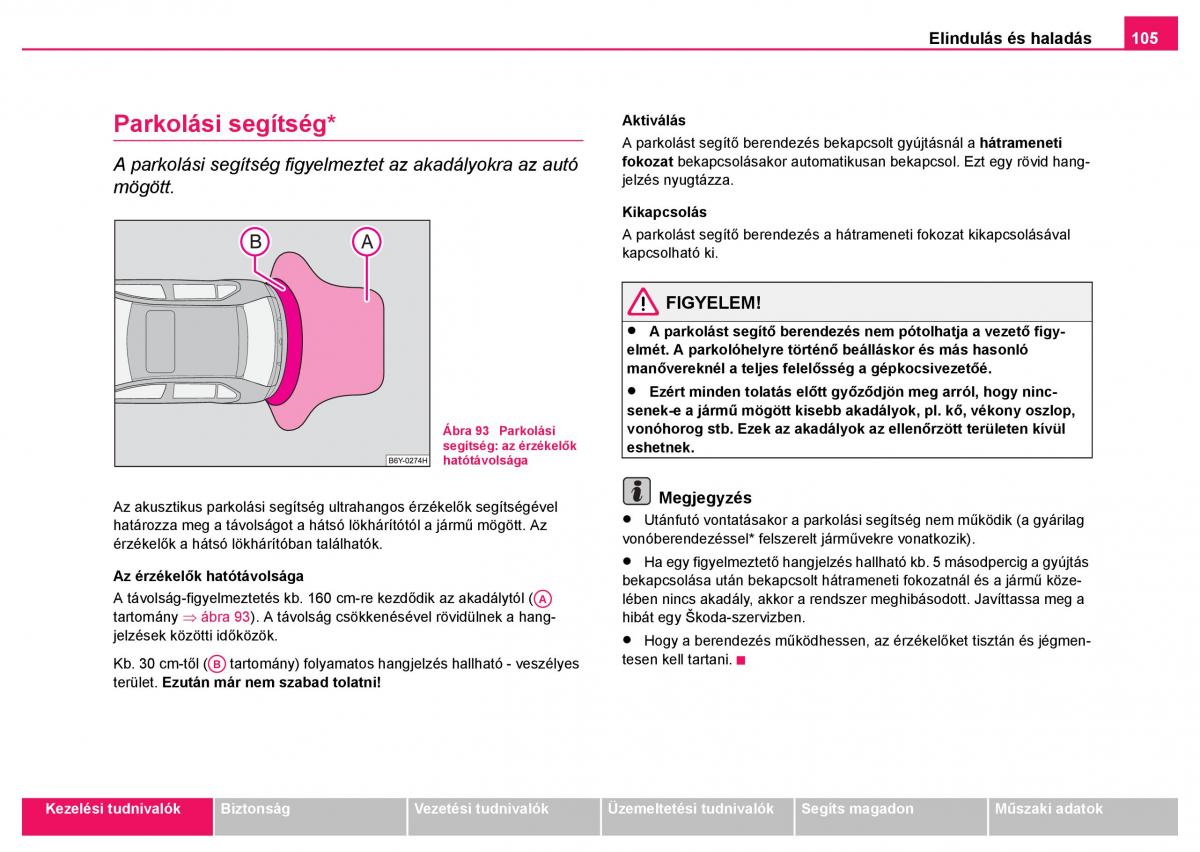 Skoda Fabia I 1 kezelesi utmutato / page 106