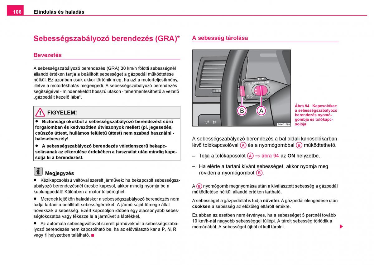 Skoda Fabia I 1 kezelesi utmutato / page 107