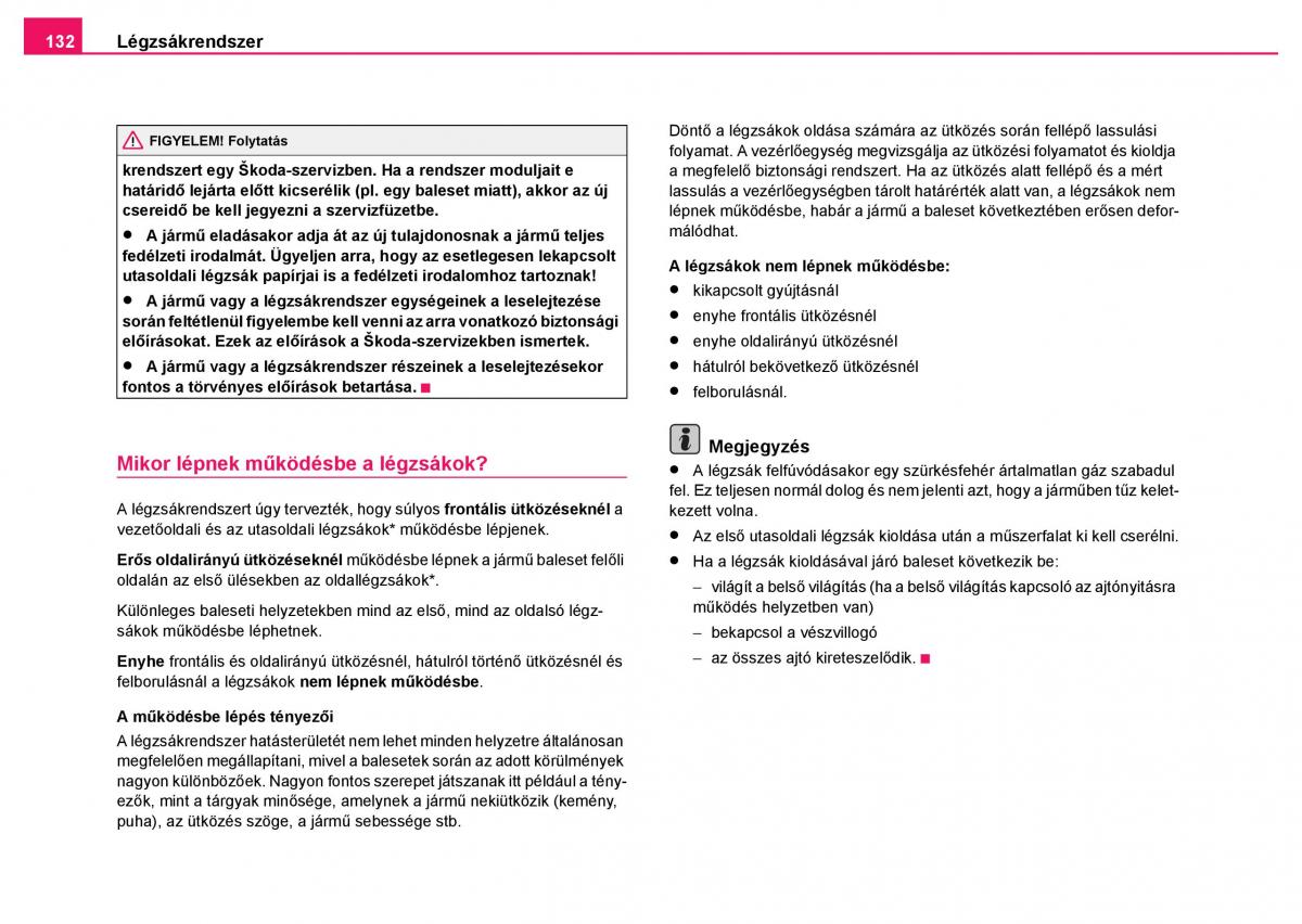 Skoda Fabia I 1 kezelesi utmutato / page 133