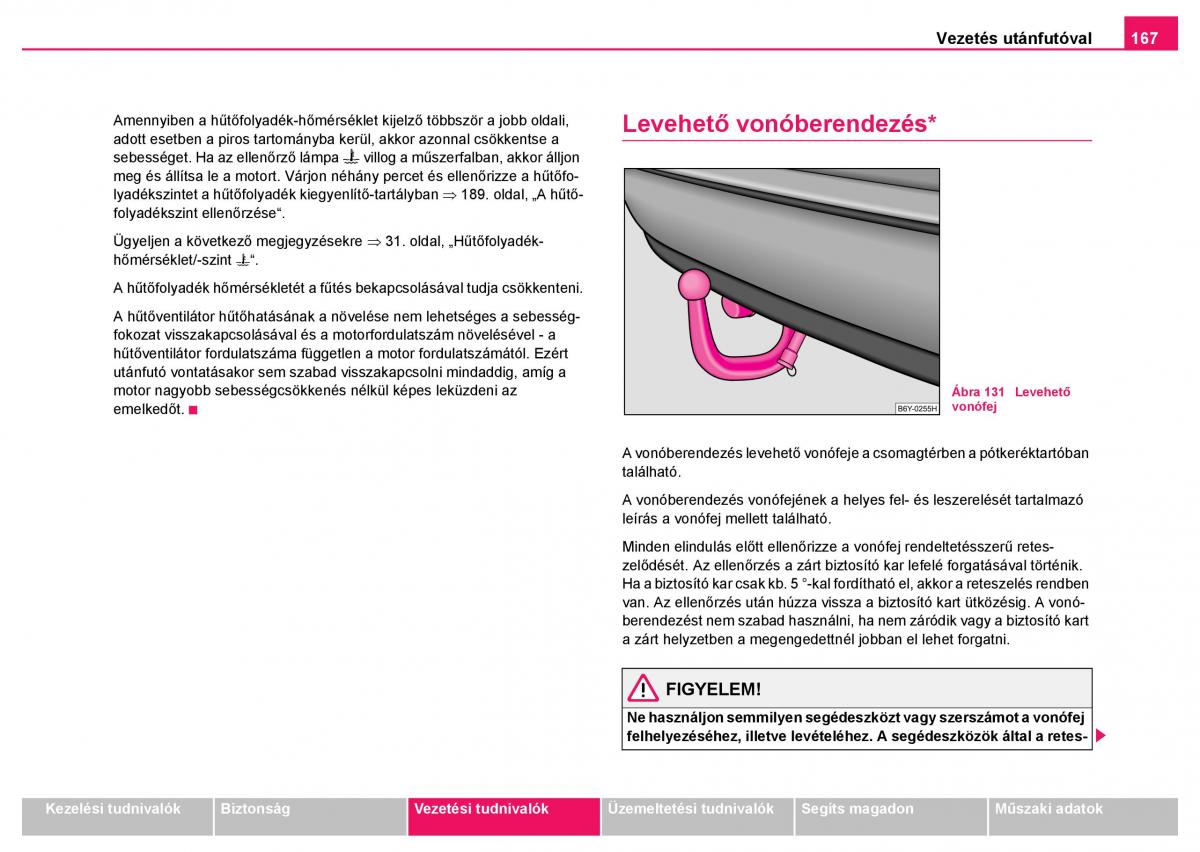 Skoda Fabia I 1 kezelesi utmutato / page 168