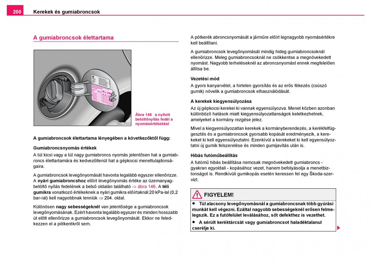 Skoda Fabia I 1 kezelesi utmutato / page 201