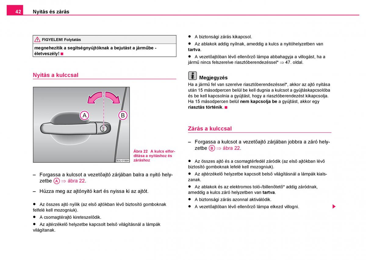 Skoda Fabia I 1 kezelesi utmutato / page 43