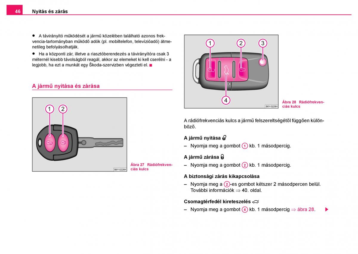 Skoda Fabia I 1 kezelesi utmutato / page 47