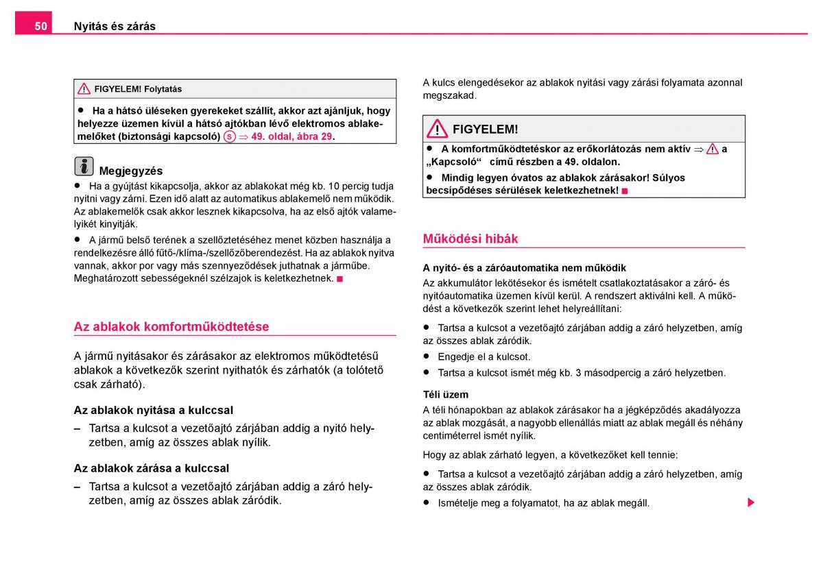 Skoda Fabia I 1 kezelesi utmutato / page 51