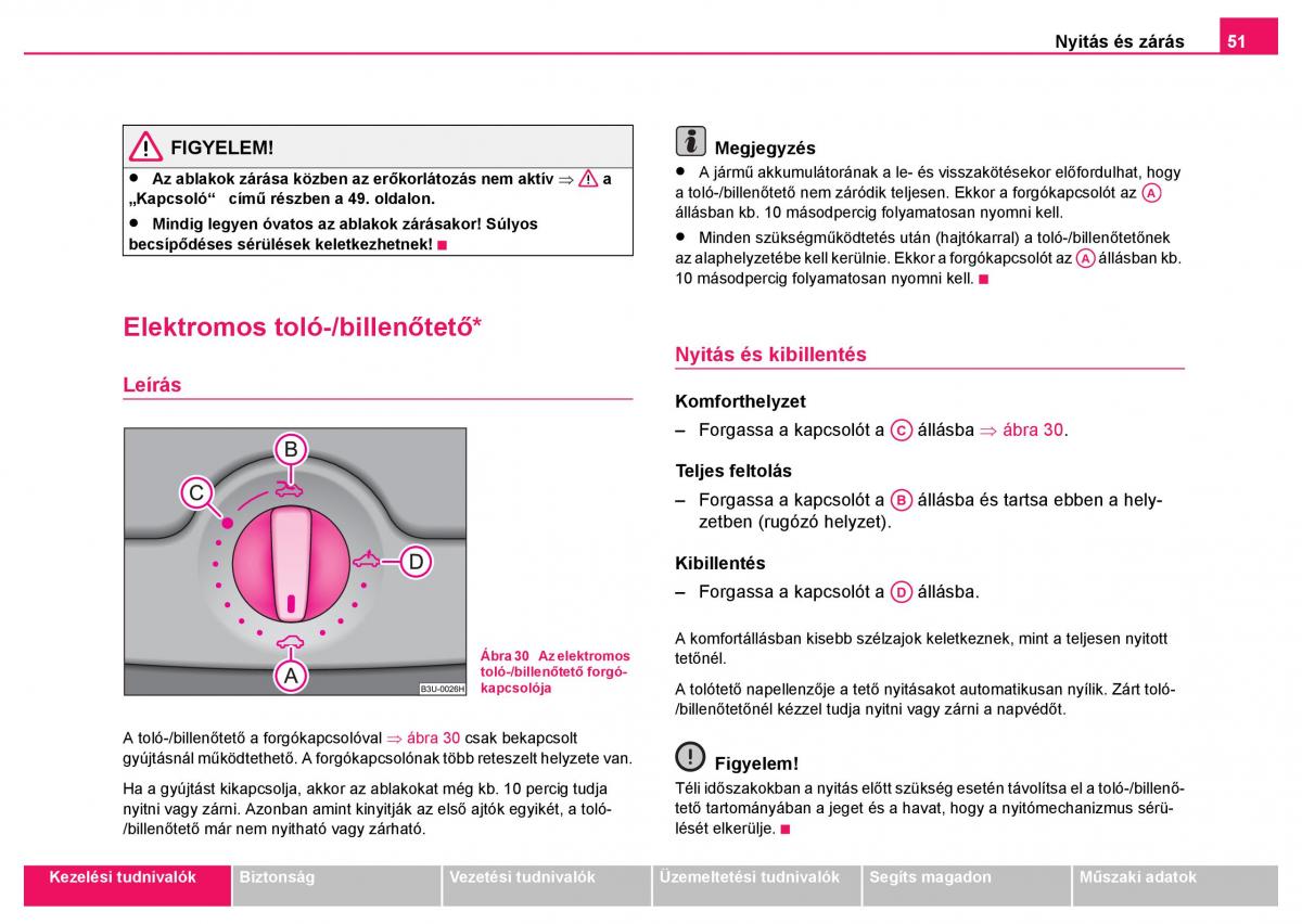 Skoda Fabia I 1 kezelesi utmutato / page 52