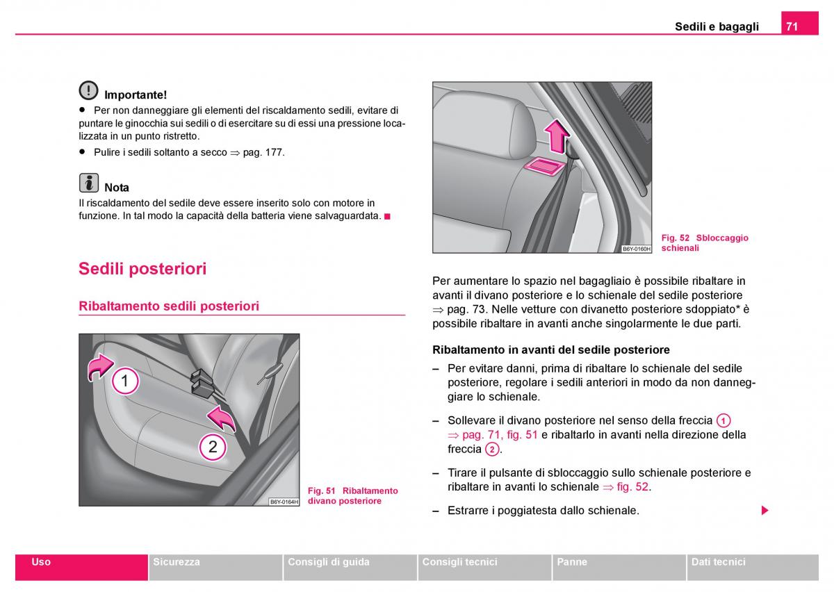 Skoda Fabia I 1 manuale del proprietario / page 72