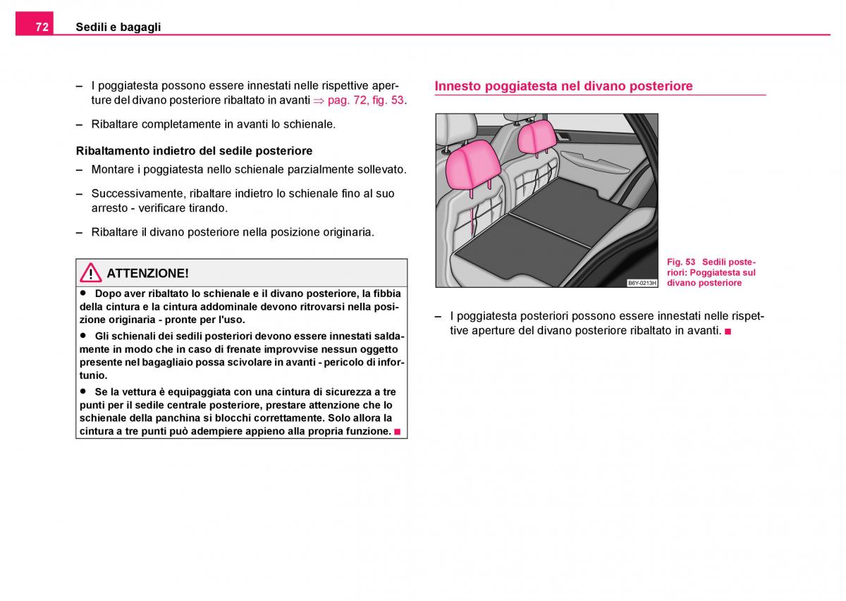 Skoda Fabia I 1 manuale del proprietario / page 73