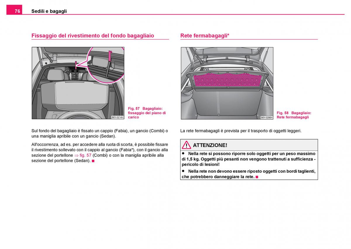 Skoda Fabia I 1 manuale del proprietario / page 77