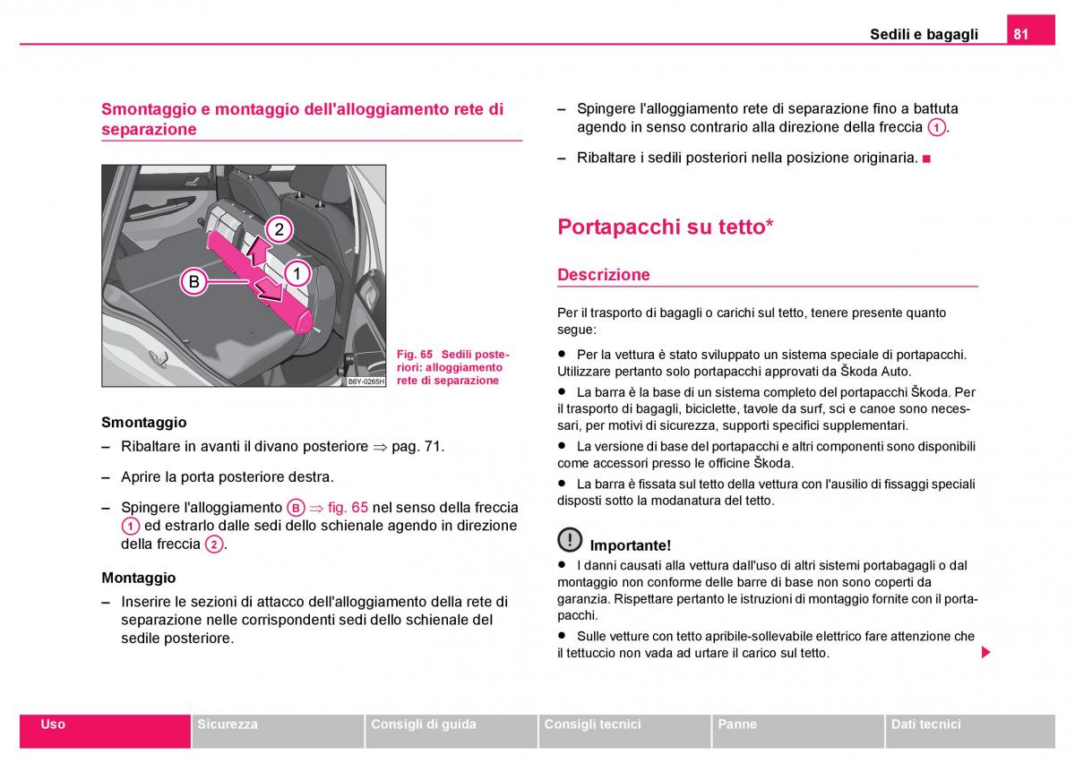 Skoda Fabia I 1 manuale del proprietario / page 82