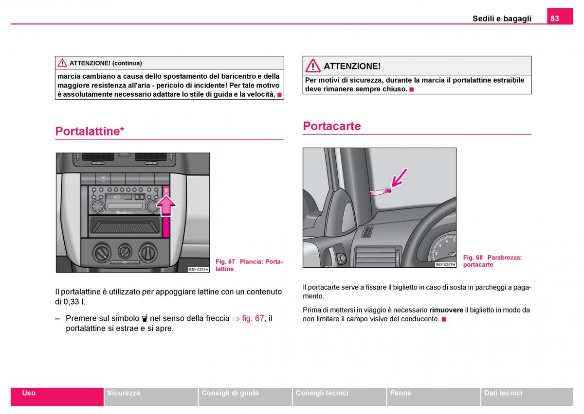 Skoda Fabia I 1 manuale del proprietario / page 84