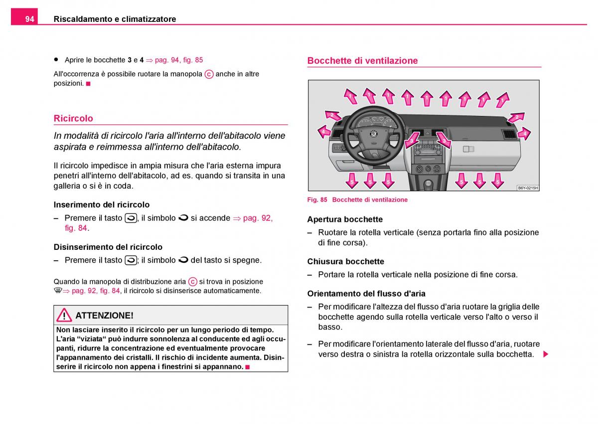 Skoda Fabia I 1 manuale del proprietario / page 95