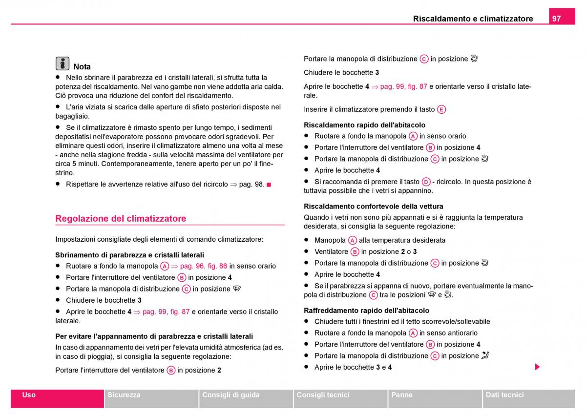 Skoda Fabia I 1 manuale del proprietario / page 98