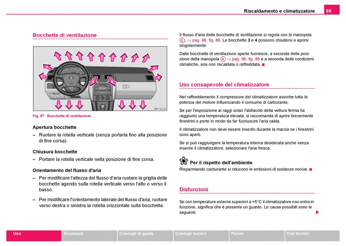 Skoda Fabia I 1 manuale del proprietario / page 100