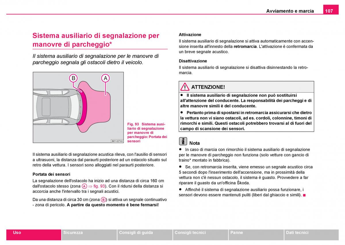 Skoda Fabia I 1 manuale del proprietario / page 108