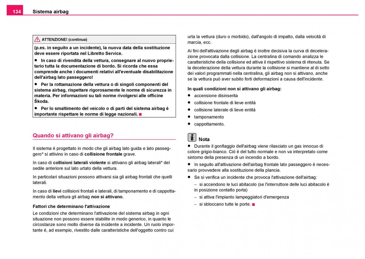 Skoda Fabia I 1 manuale del proprietario / page 135