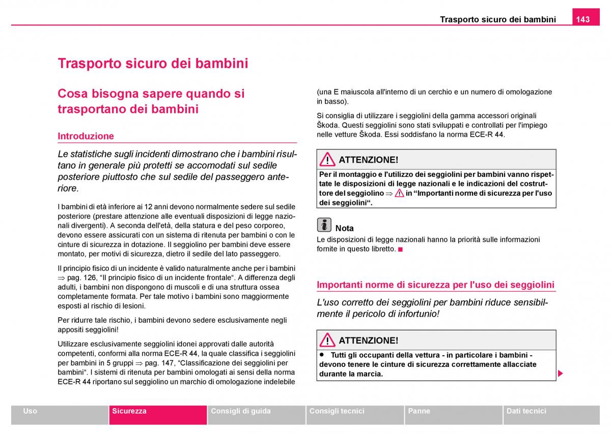 Skoda Fabia I 1 manuale del proprietario / page 144