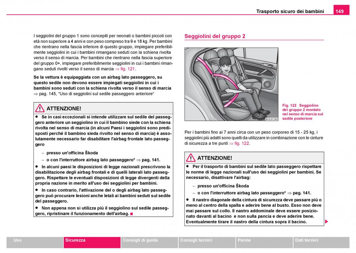 Skoda Fabia I 1 manuale del proprietario / page 150