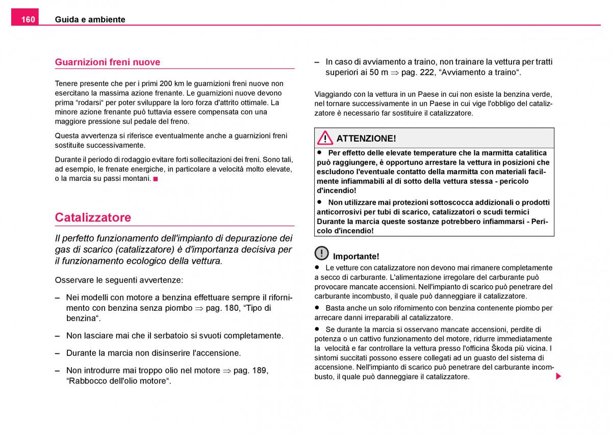 Skoda Fabia I 1 manuale del proprietario / page 161