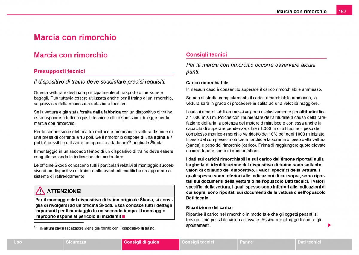 Skoda Fabia I 1 manuale del proprietario / page 168