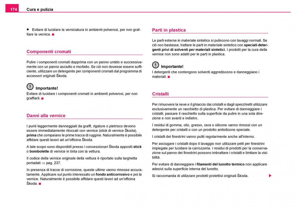 Skoda Fabia I 1 manuale del proprietario / page 175