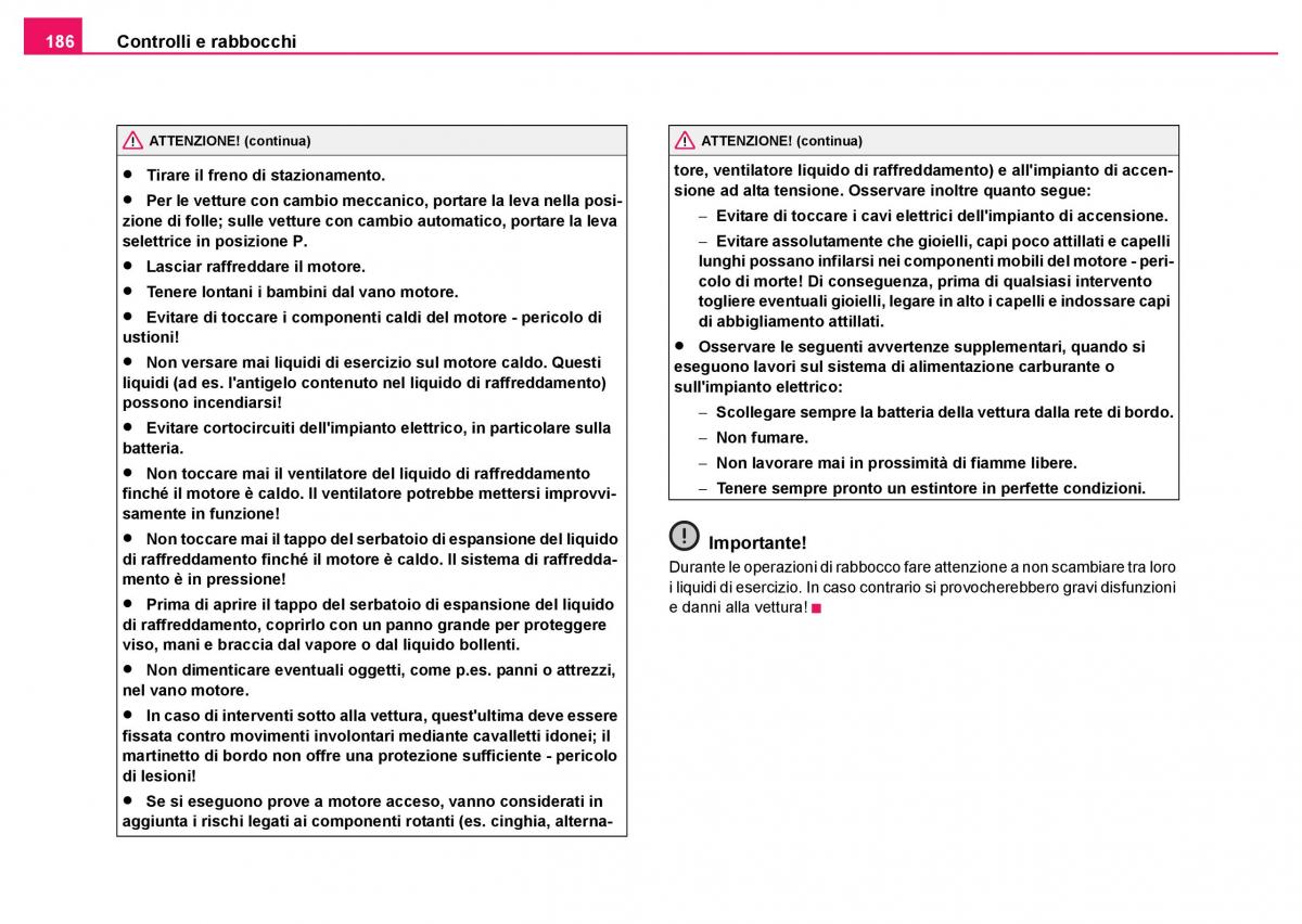 Skoda Fabia I 1 manuale del proprietario / page 187