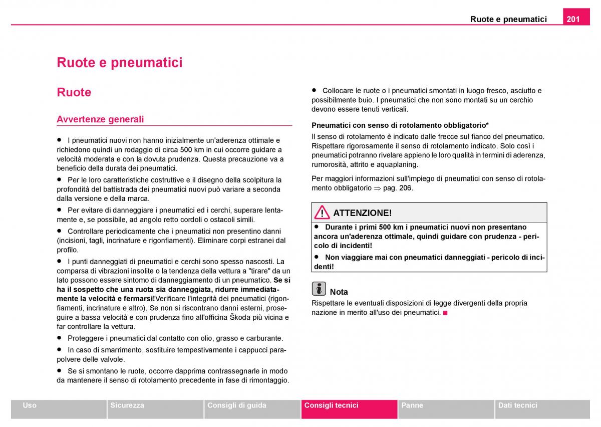 Skoda Fabia I 1 manuale del proprietario / page 202