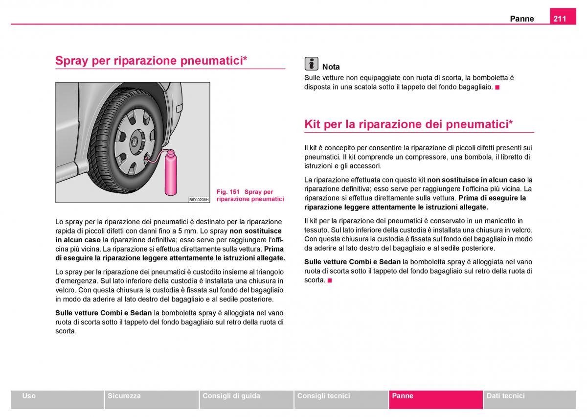 Skoda Fabia I 1 manuale del proprietario / page 212