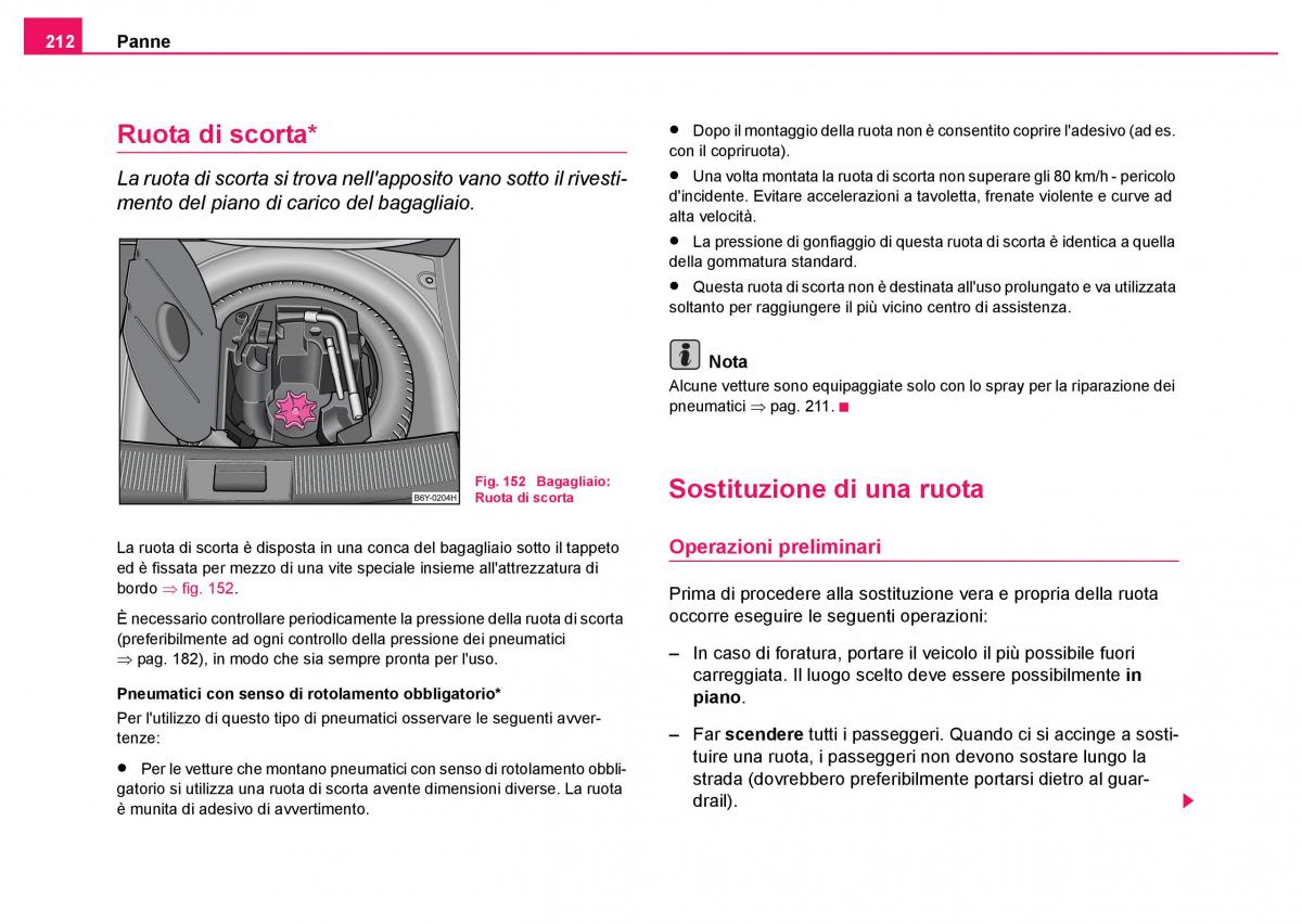 Skoda Fabia I 1 manuale del proprietario / page 213