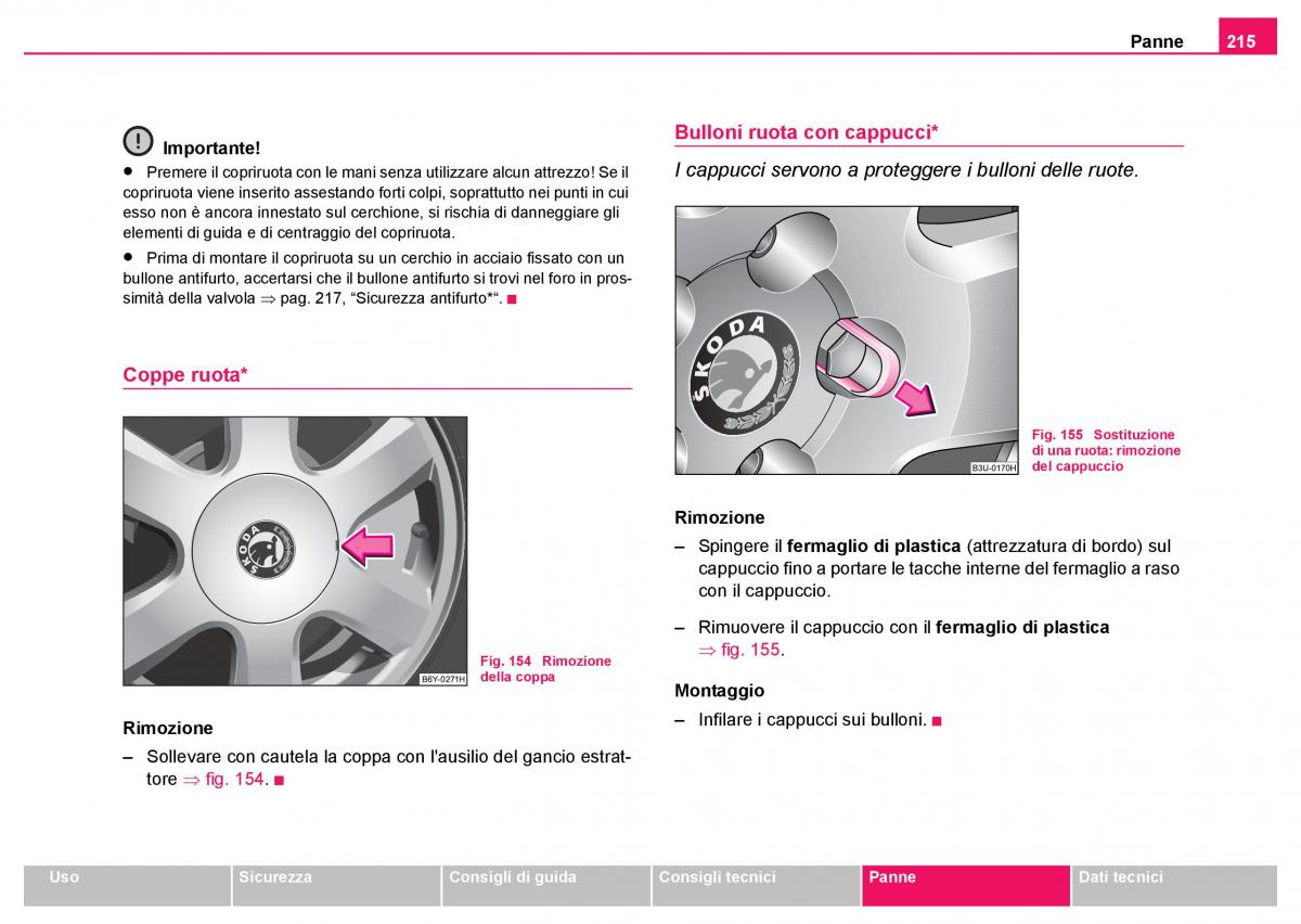 Skoda Fabia I 1 manuale del proprietario / page 216