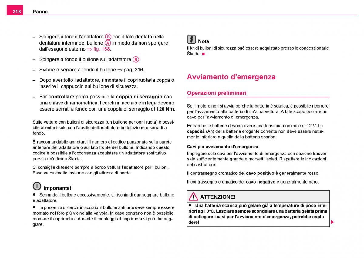 Skoda Fabia I 1 manuale del proprietario / page 219