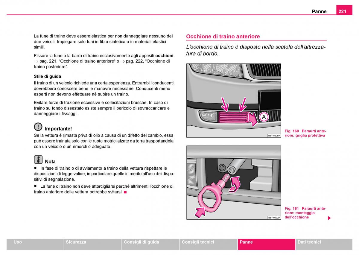 Skoda Fabia I 1 manuale del proprietario / page 222