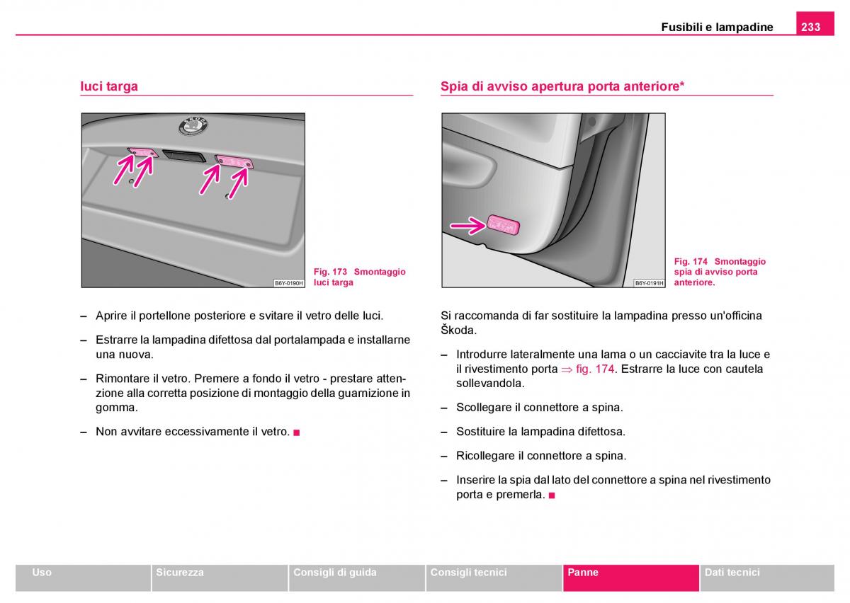 Skoda Fabia I 1 manuale del proprietario / page 234