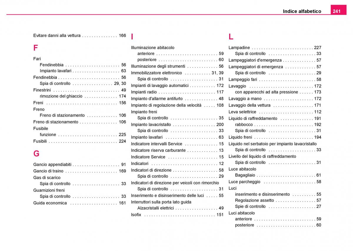 Skoda Fabia I 1 manuale del proprietario / page 242