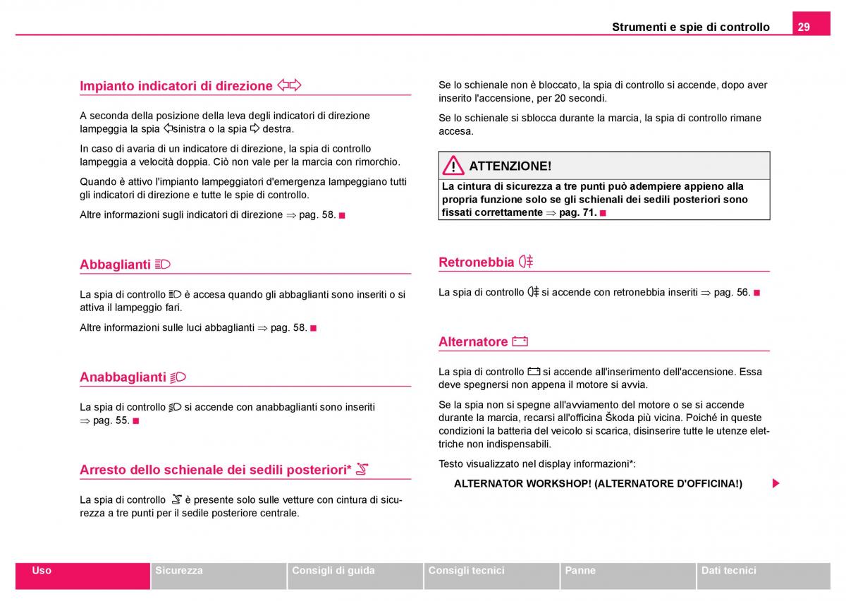 Skoda Fabia I 1 manuale del proprietario / page 30