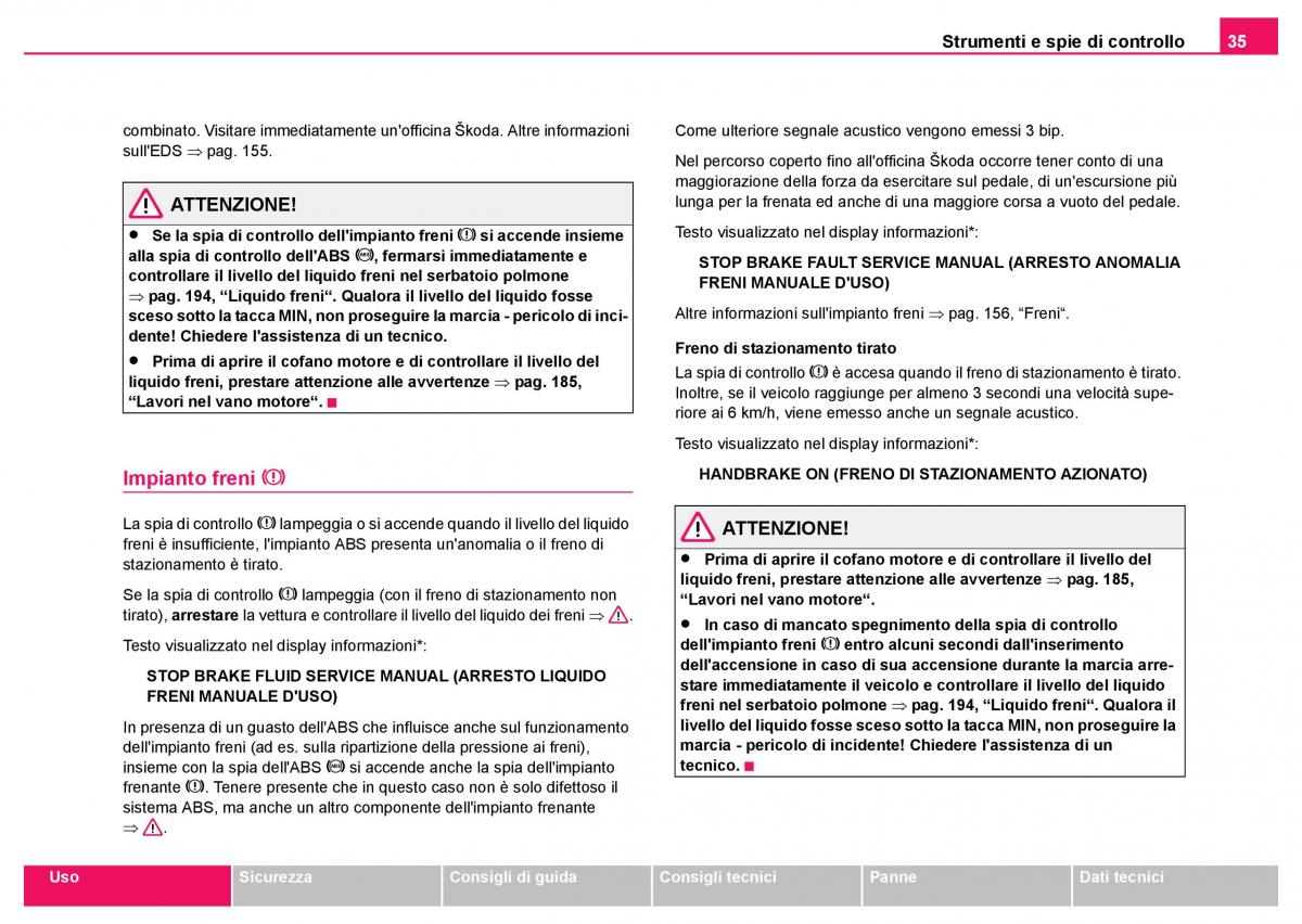 Skoda Fabia I 1 manuale del proprietario / page 36