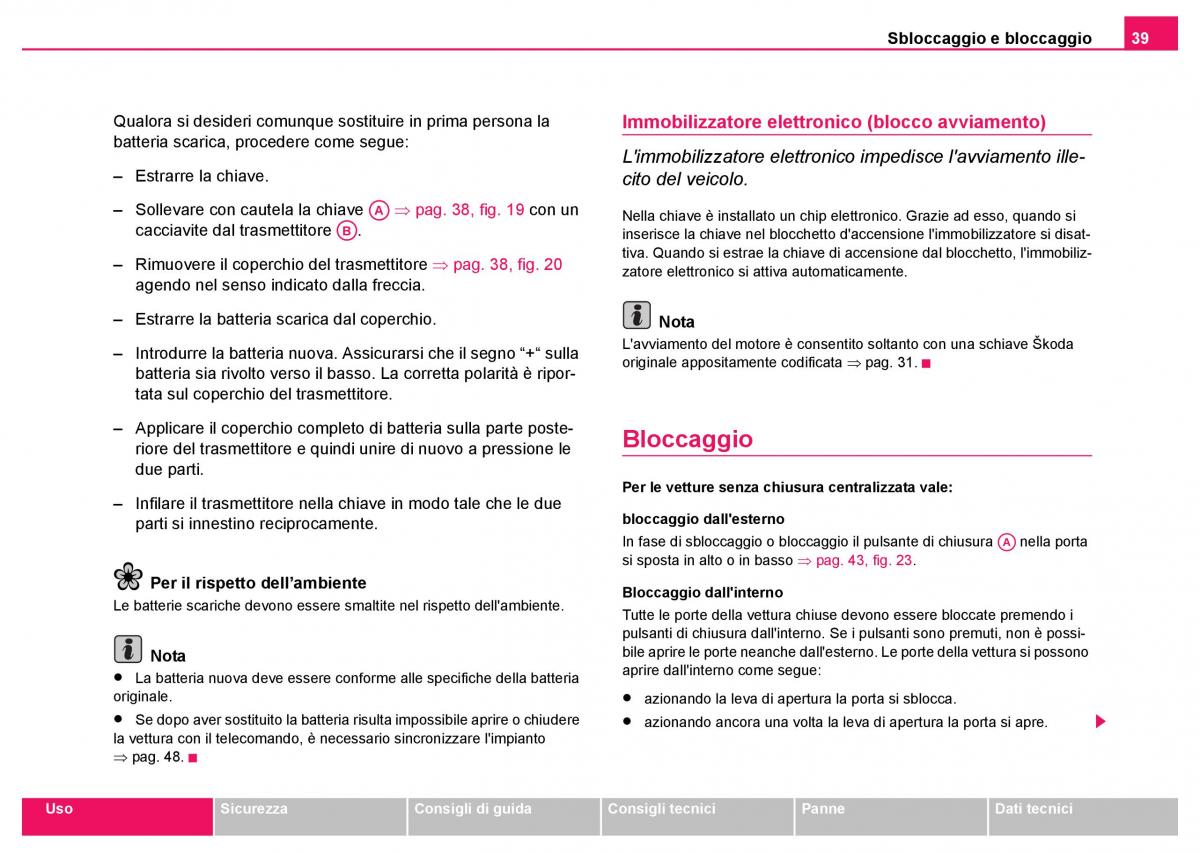 Skoda Fabia I 1 manuale del proprietario / page 40